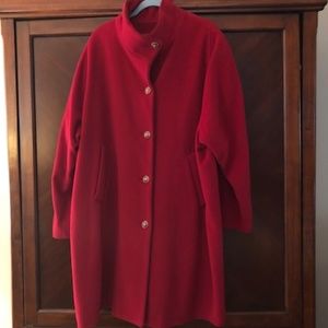 COPY - Dennis Basso Red Wool 3/4 Coat